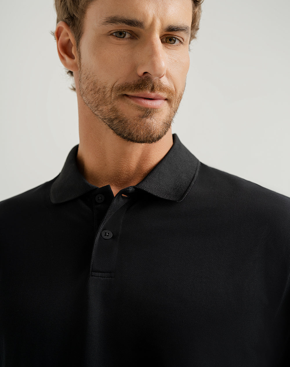 Polo regular algodón supima negra hombre