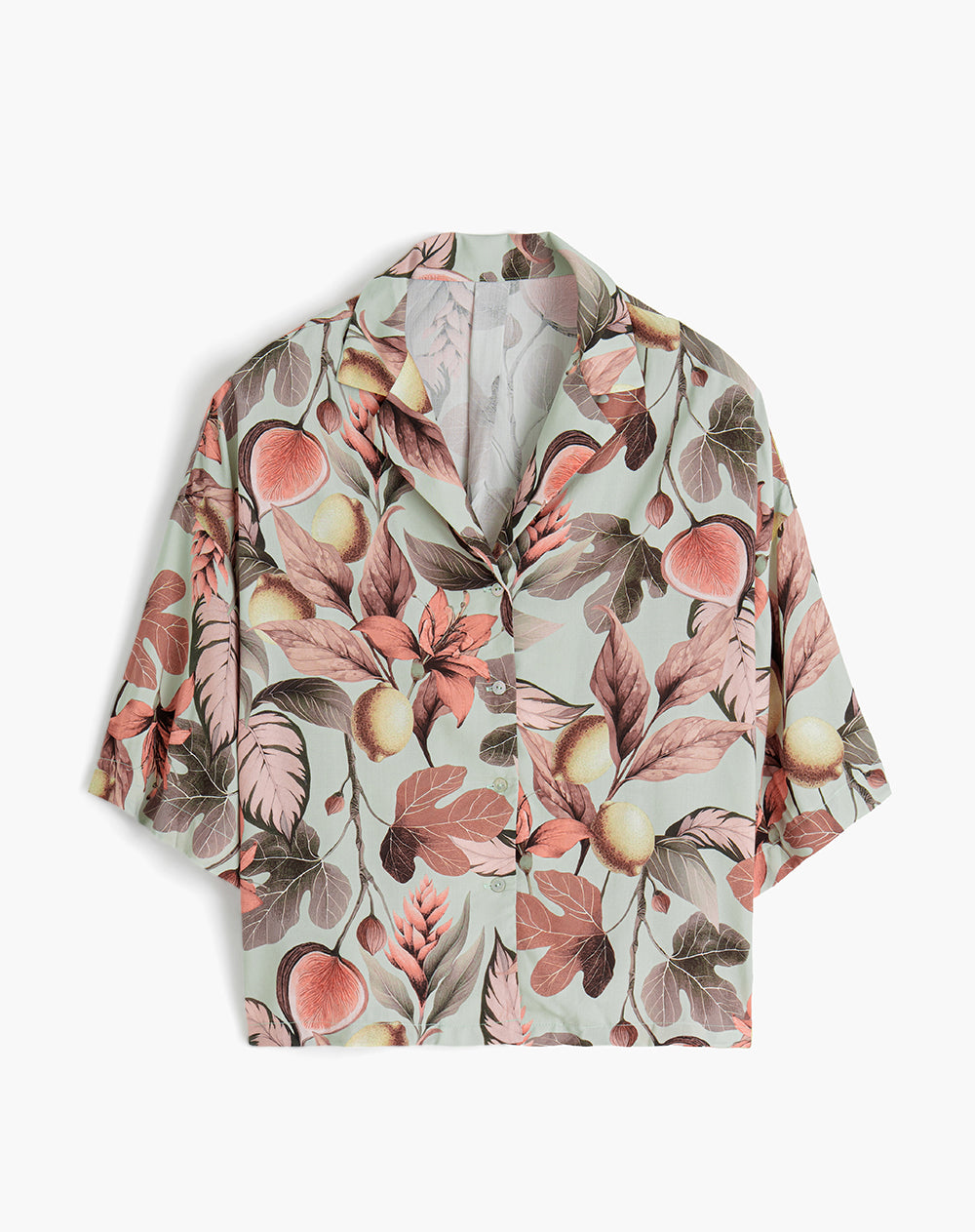 Camisa de pijama manga corta estampada mujer