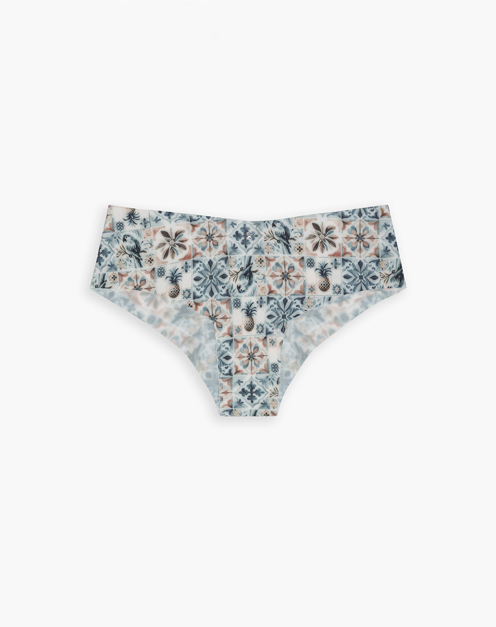 Panty cachetero en punto tiro medio habano estampado