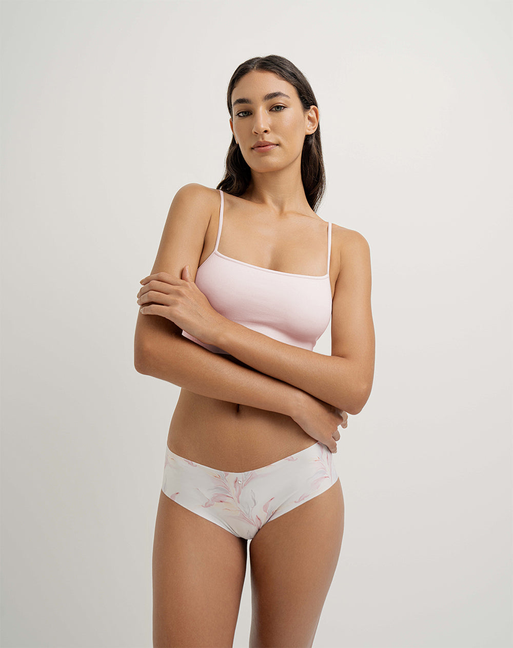 Panty cachetero microfibra invisible blanco estampado
