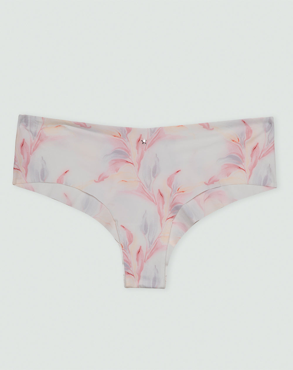 Panty cachetero microfibra invisible blanco estampado