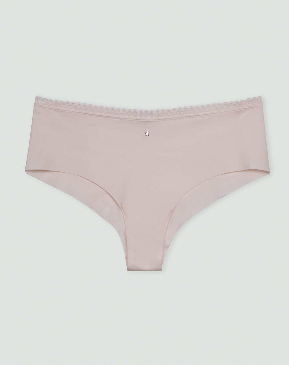 Panty cachetero microfibra encaje en cintura vainilla
