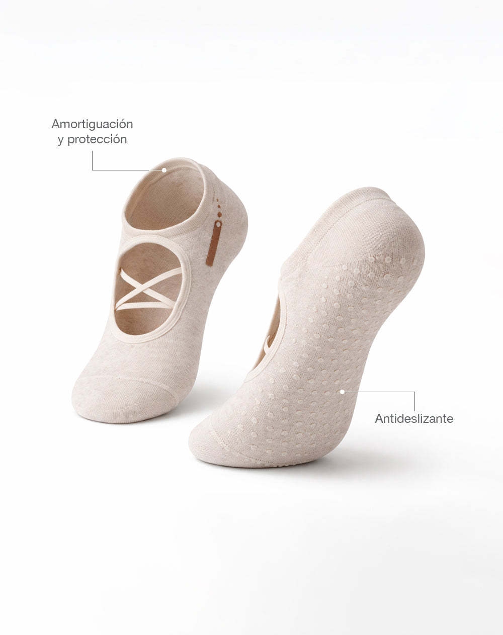 Medias deportivas mujer pilates habano