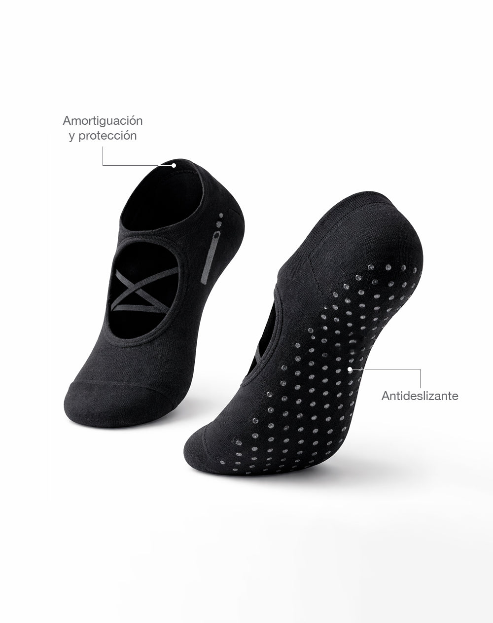 Medias deportivas mujer pilates negras