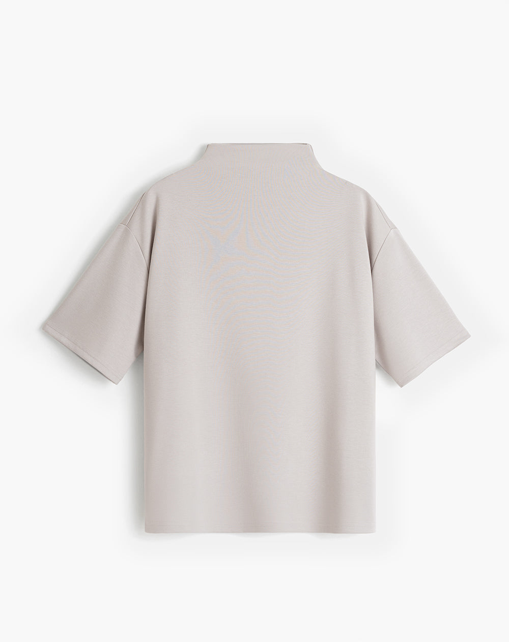 Camiseta oversize cuello alto gris mujer