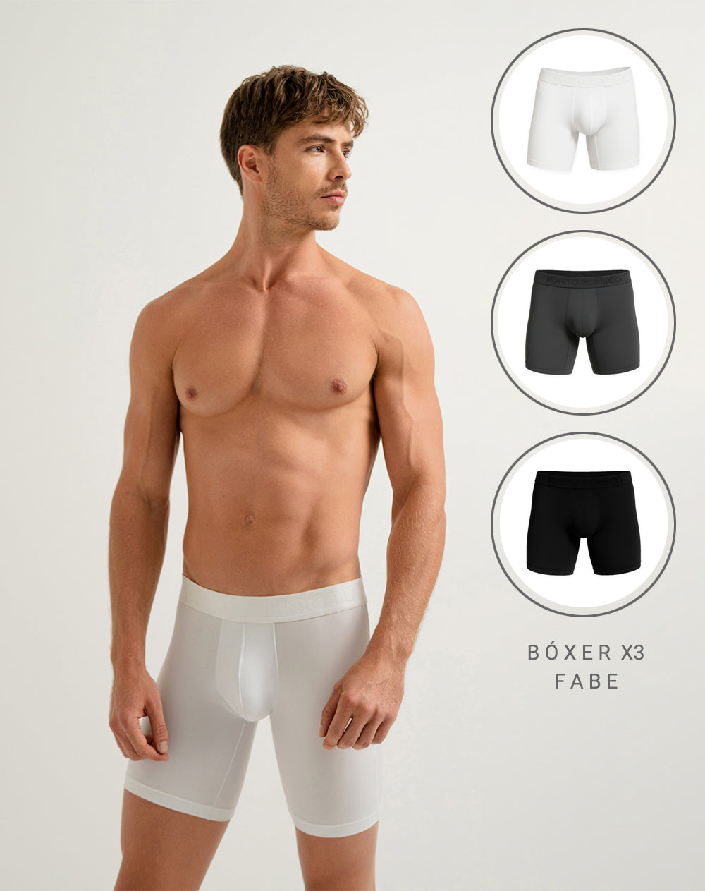 Bóxer deportivo largo microfibra x3unds surtido