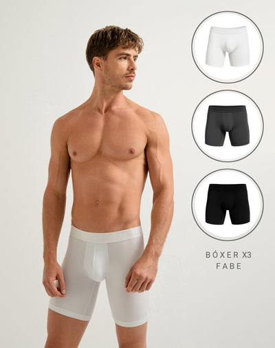 Bóxer deportivo largo microfibra x3unds surtido