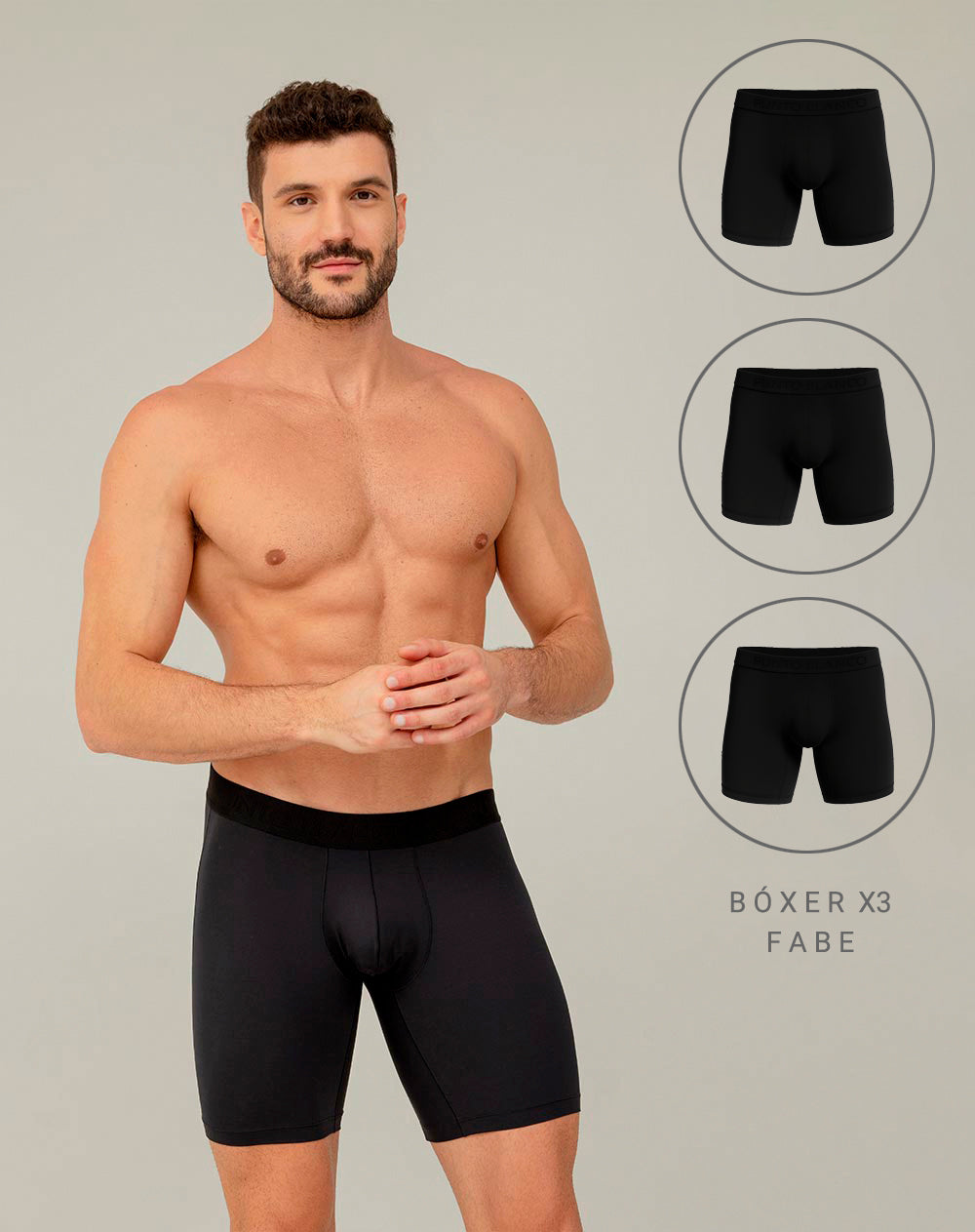 Bóxer deportivo largo microfibra x3unds surtido