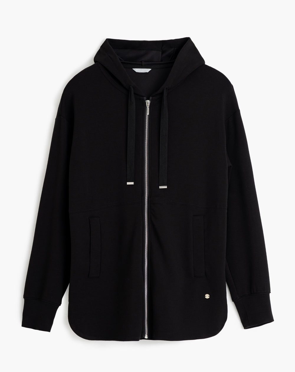 Chaqueta oversize tacto suave negra mujer