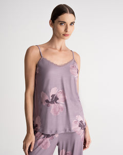 Blusa de pijama mujer malva estampado