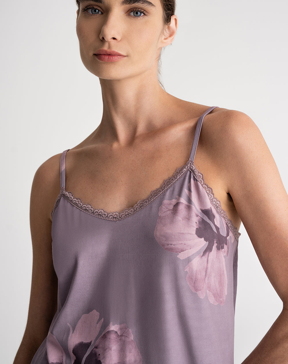 Blusa de pijama mujer malva estampado