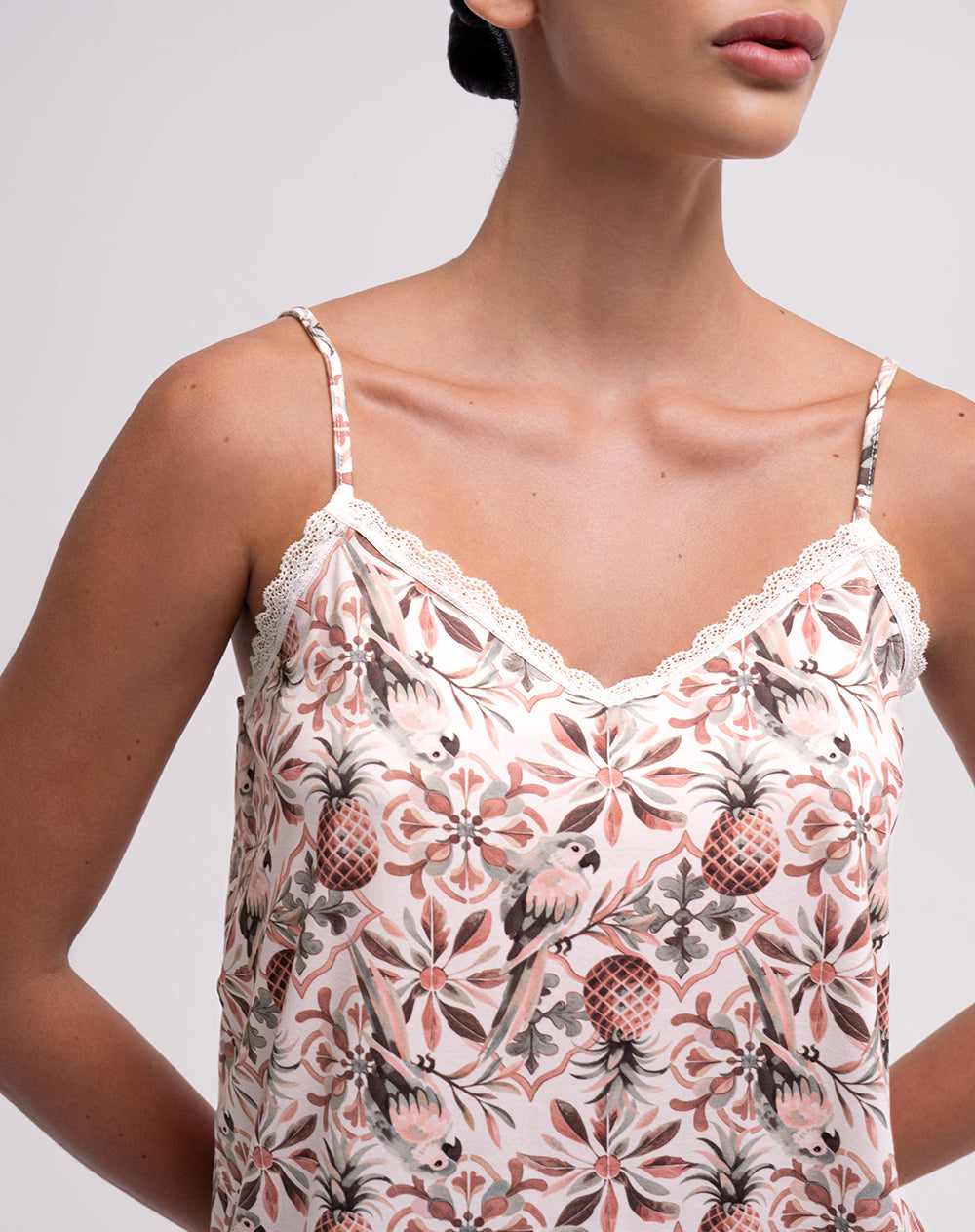 Blusa + pantalón de pijama rosado estampado mujer