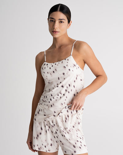 Short de pijama mujer avena estampado