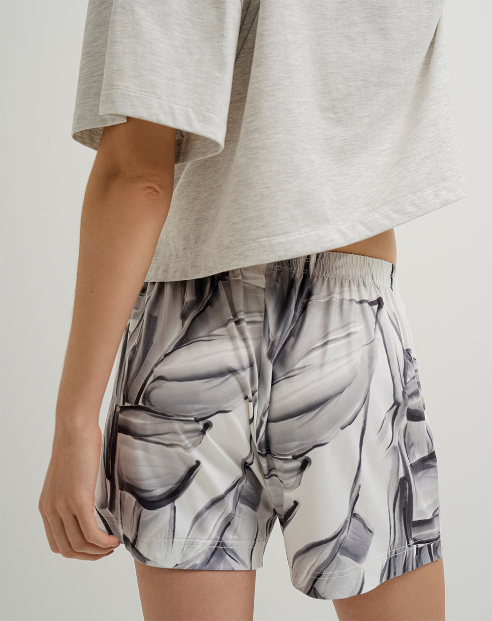 Short de pijama mujer gris estampado