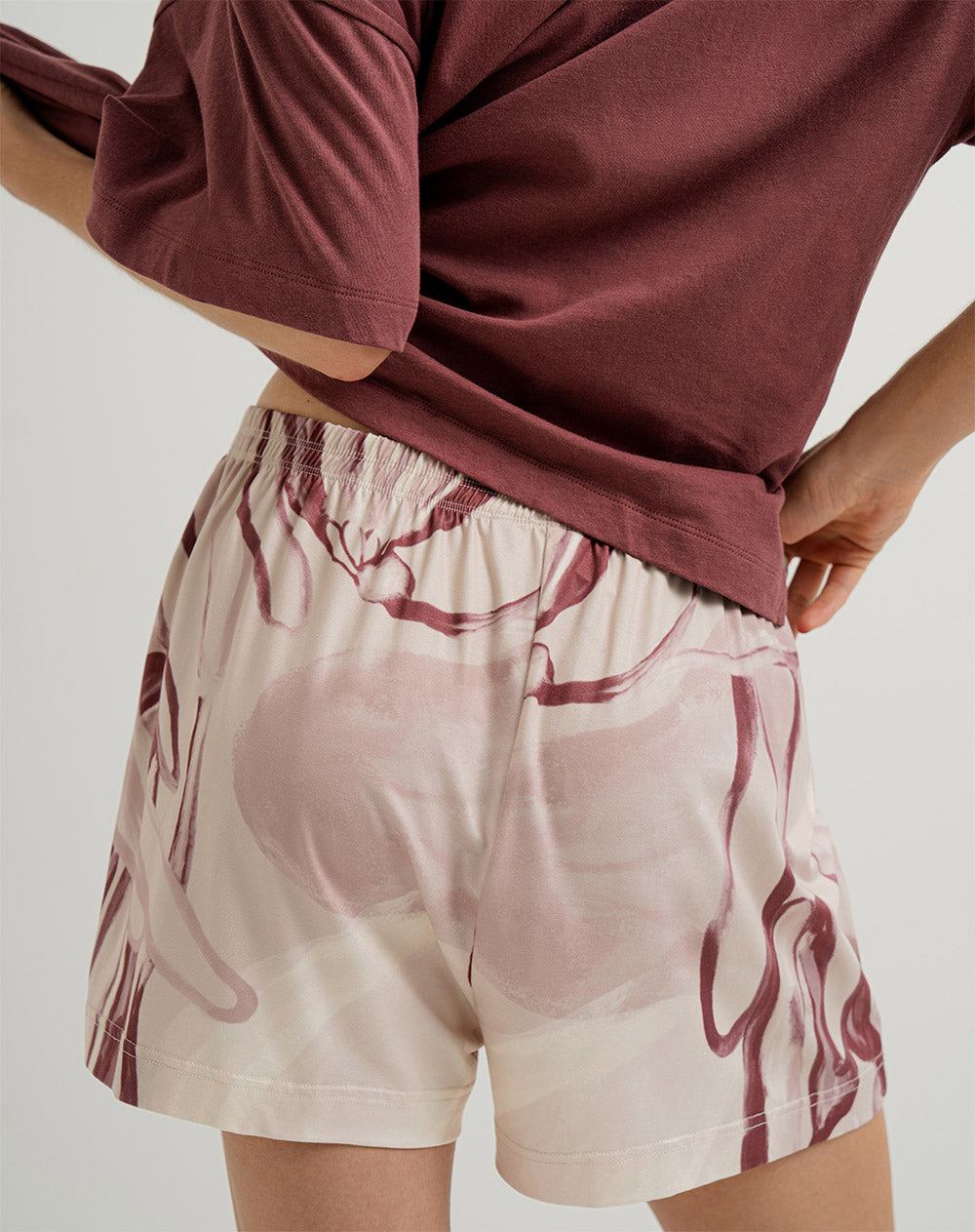 Short de pijama mujer habano estampado