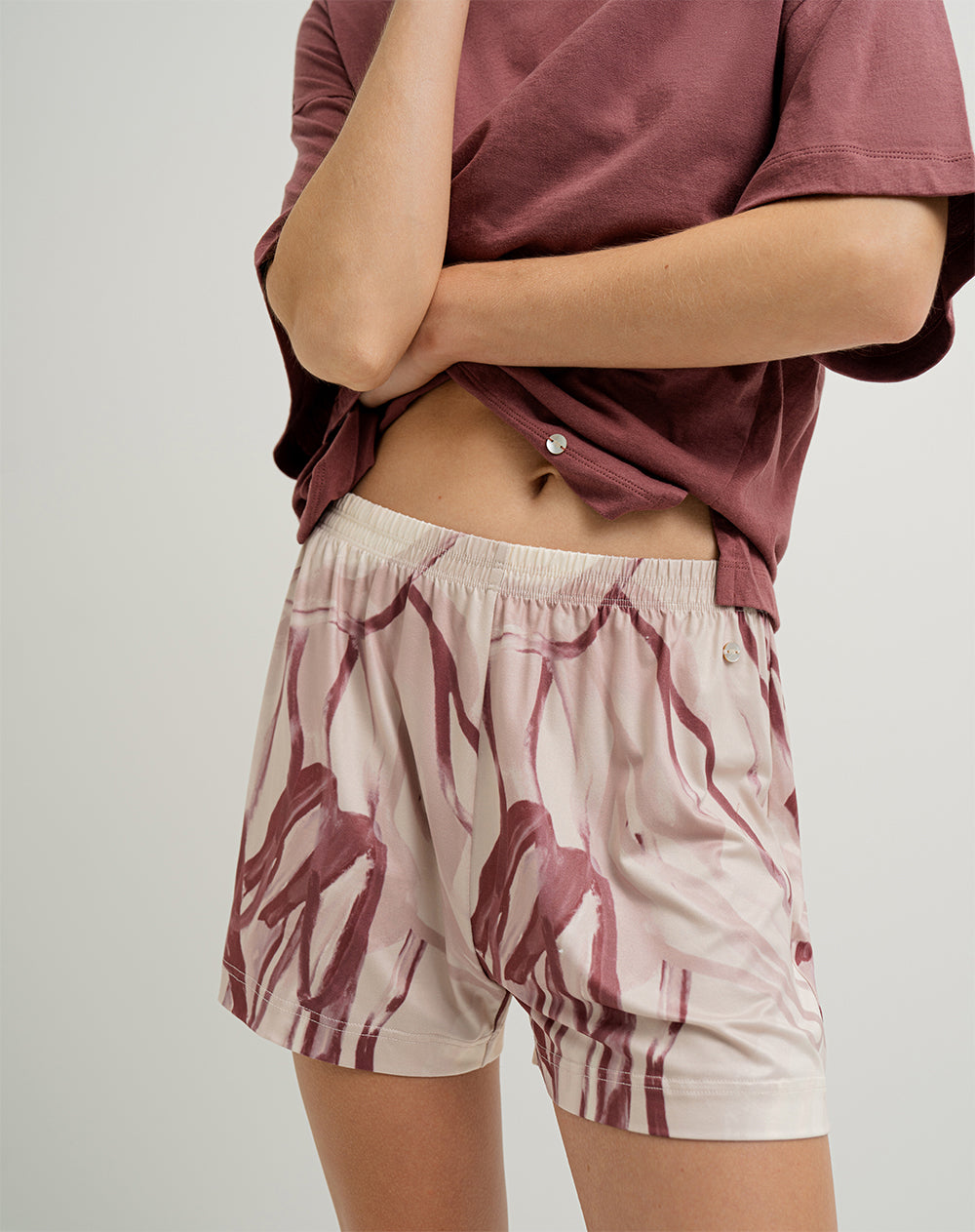 Short de pijama mujer habano estampado
