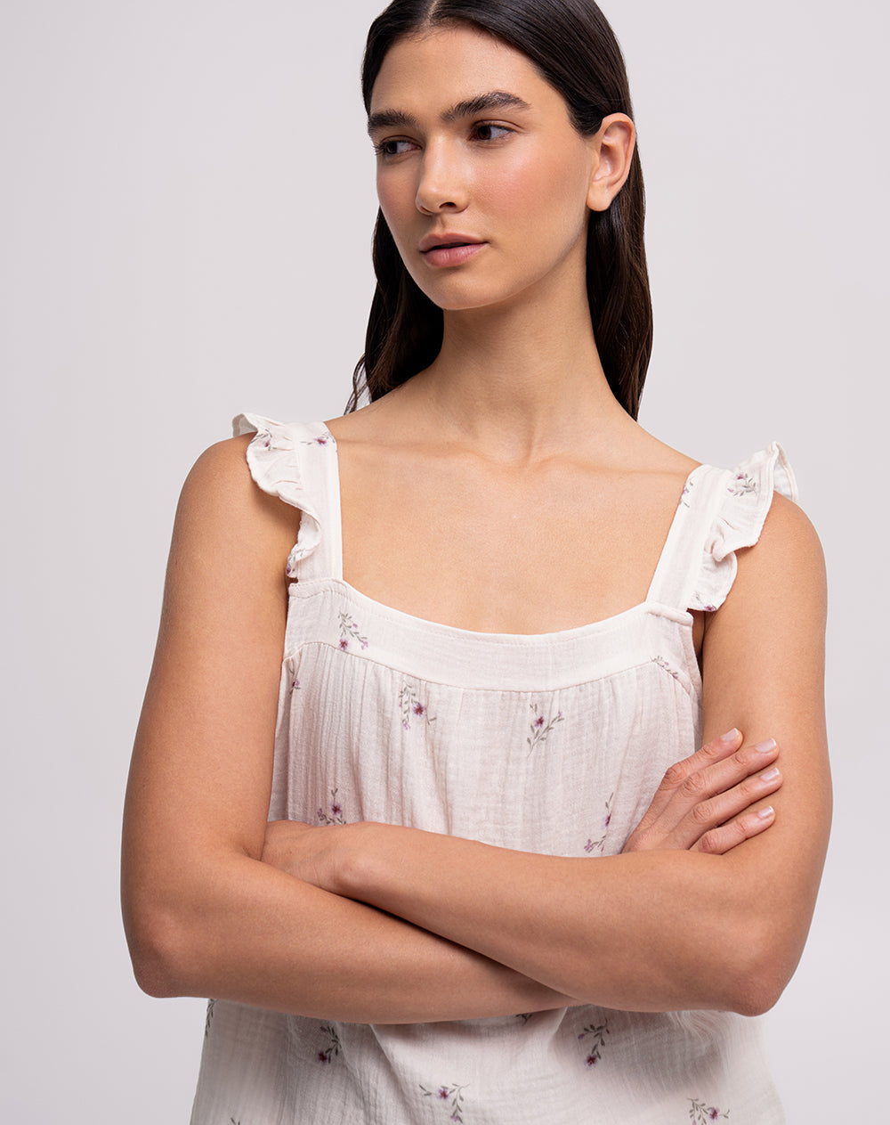 Camiseta relaxed fit tiras avena estampado