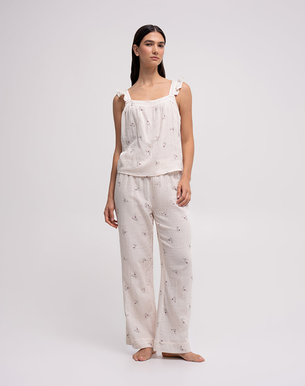 Camiseta relaxed fit tiras avena estampado