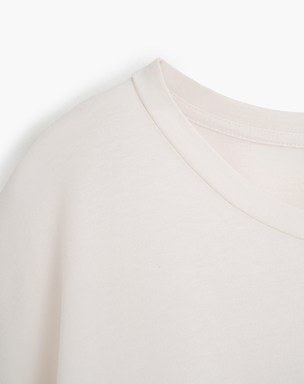Camiseta algodón modal holgada avena mujer