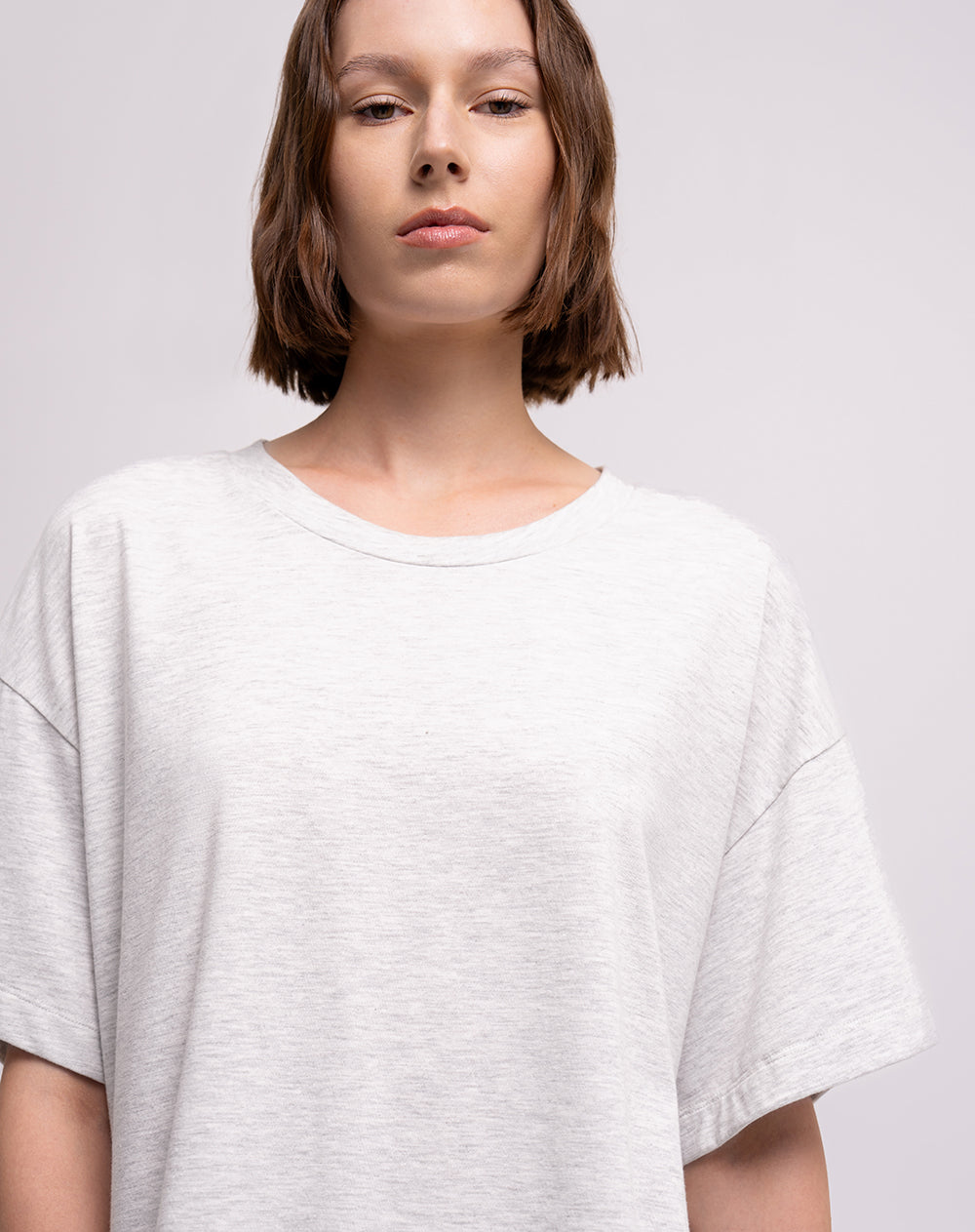 Camiseta oversize algodón gris mujer