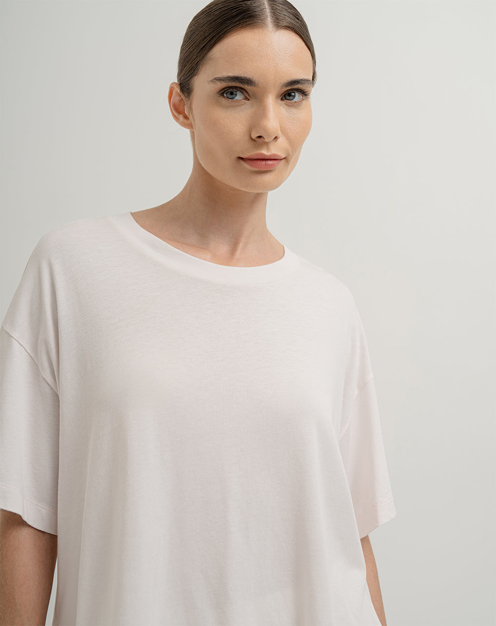 Camiseta relaxed fit manga corta rosada