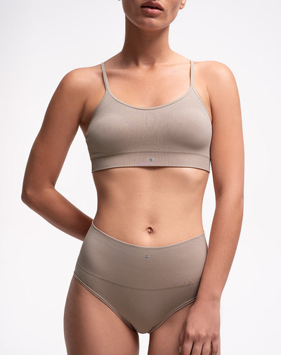 Top soporte medio seamless copas removibles café