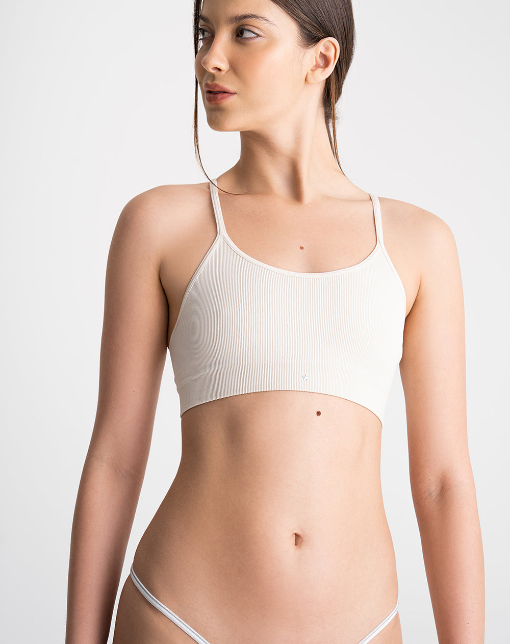 Top soporte medio seamless caqui