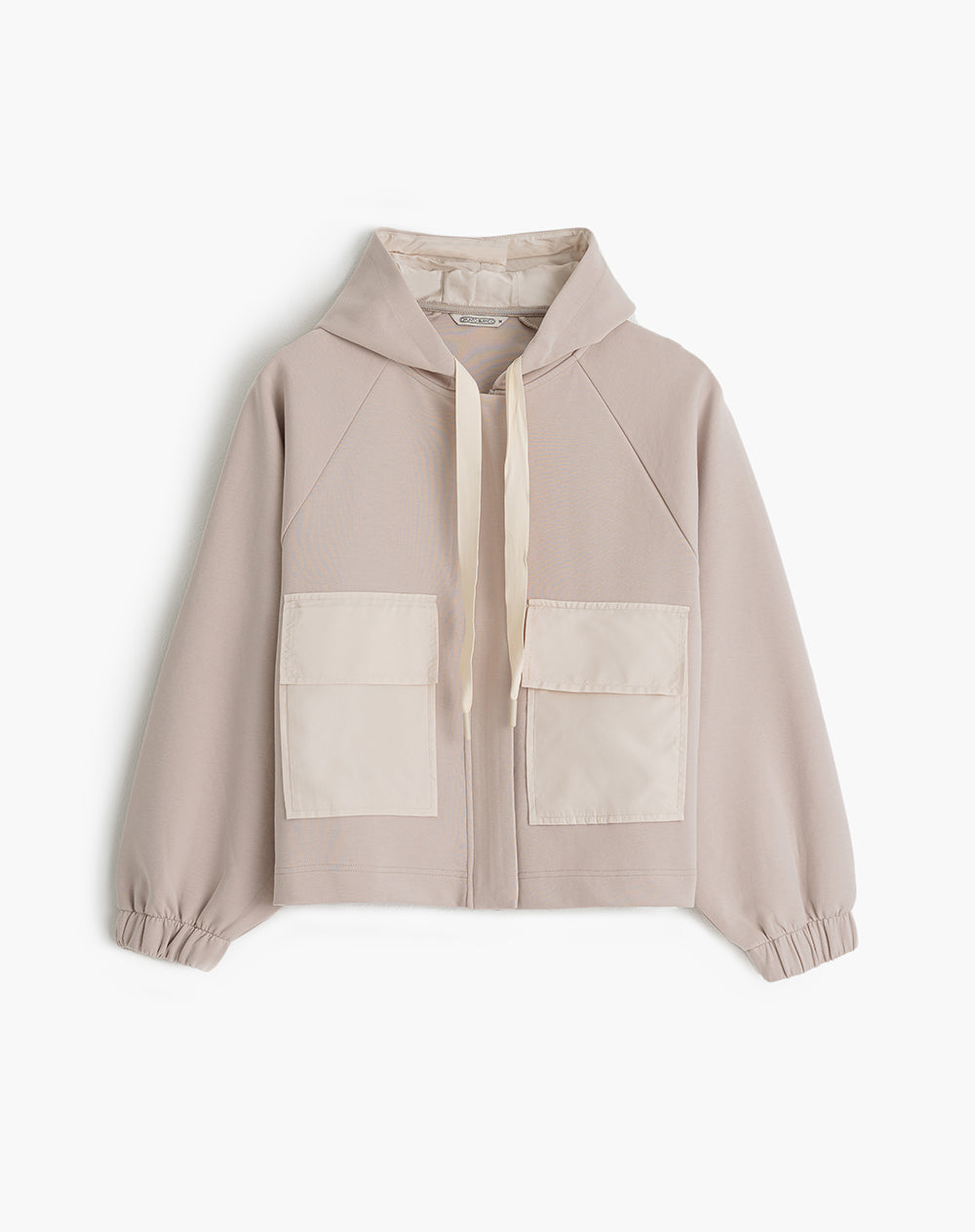 Chaqueta relaxed fit con capucha kaki