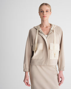 Chaqueta confort tacto suave caqui mujer