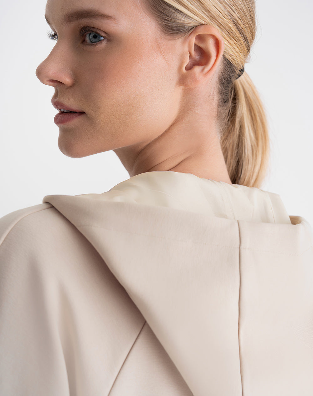 Chaqueta tacto suave caqui mujer