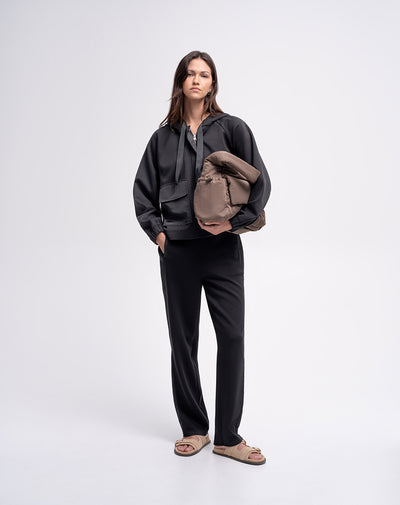 Chaqueta confort tacto suave negro mujer