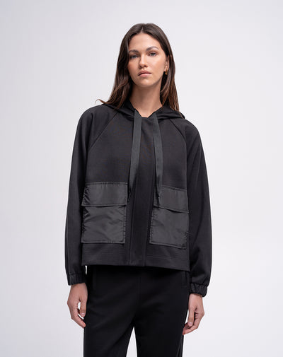 Chaqueta confort tacto suave negro mujer
