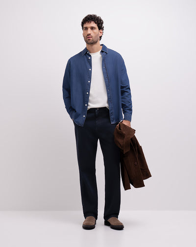Jean regular fit tiro medio indigo oscuro