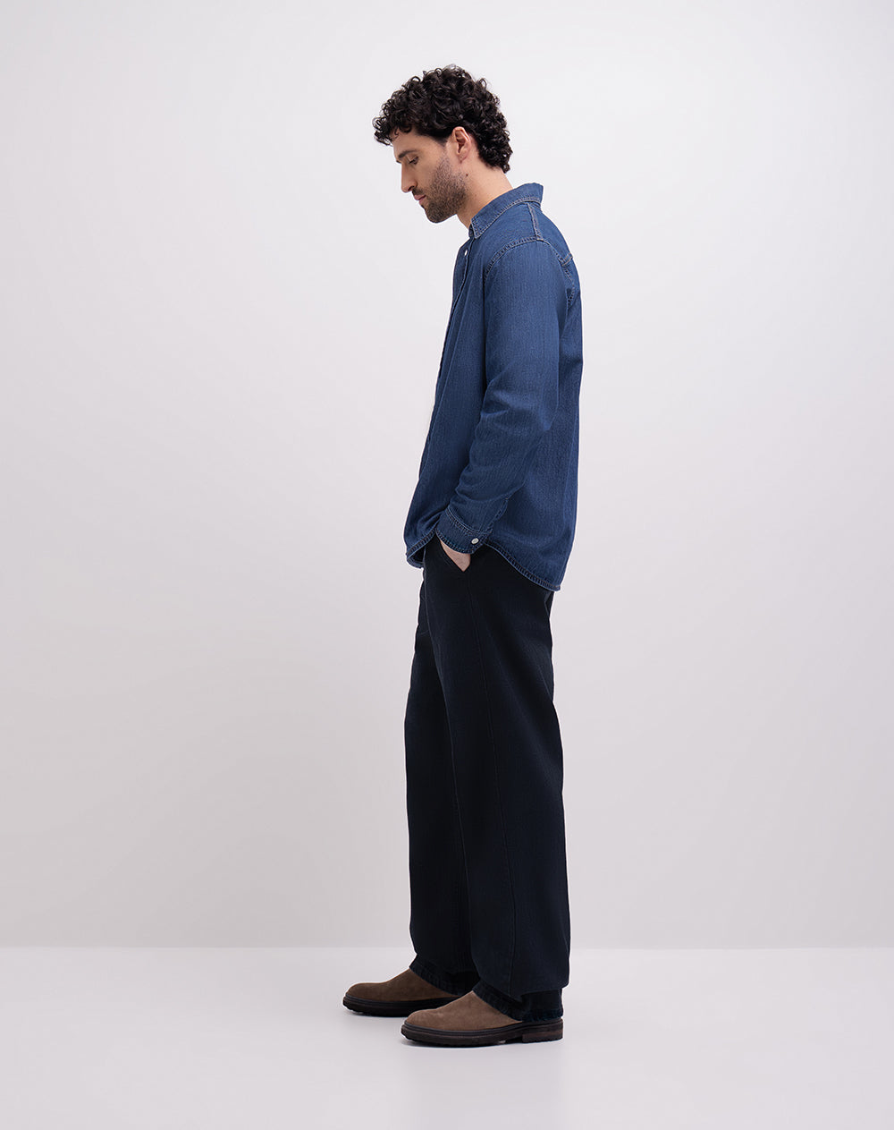 Jean regular fit tiro medio indigo oscuro