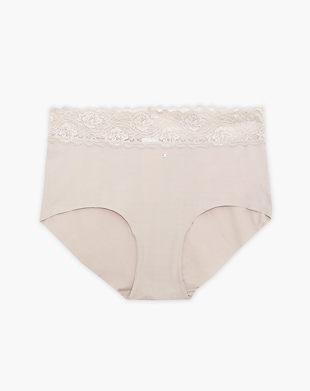 Panty cachetero clásico microfibra más encaje café claro