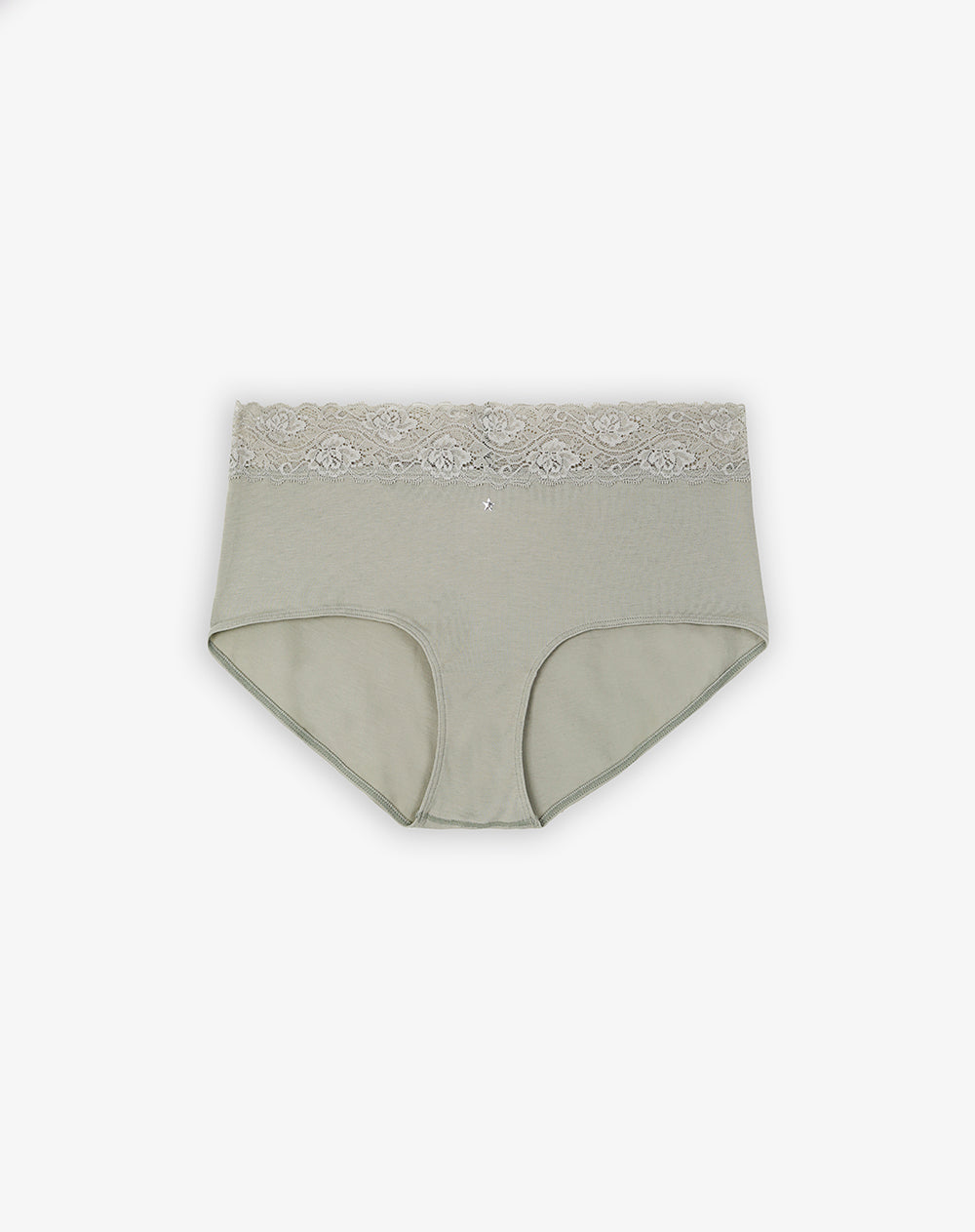 Panty cachetero tiro medio encaje verde