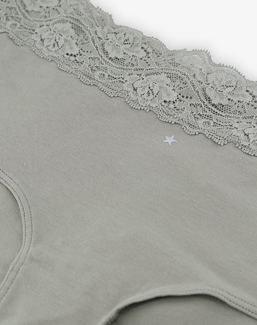 Panty cachetero tiro medio encaje verde