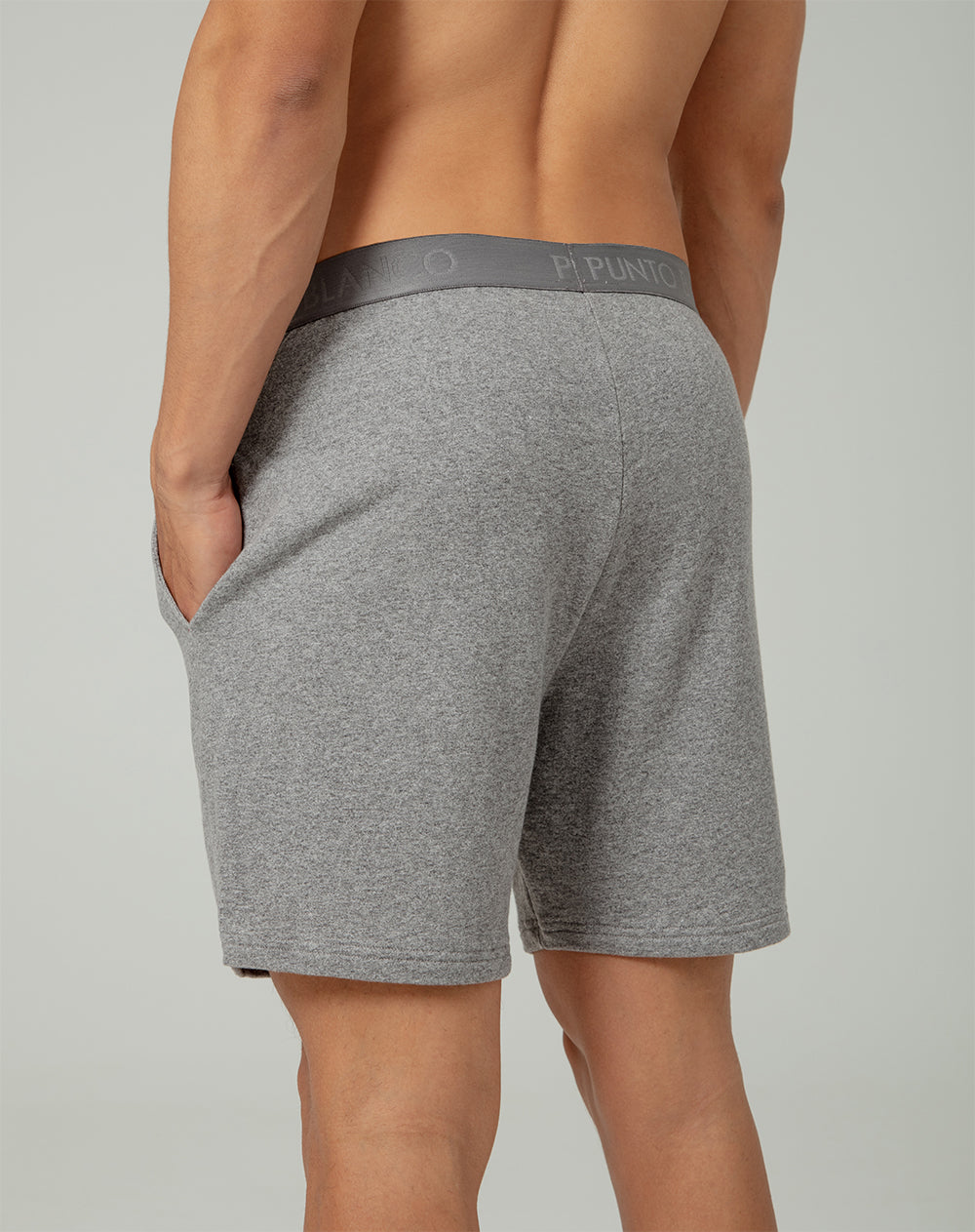 Camiseta + bermuda de pijama hombre algodón sostenible gris y blanco