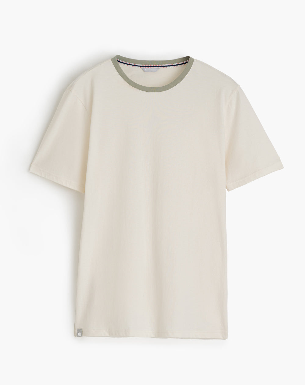 Camiseta + bermuda de pijama hombre algodón sostenible crudo y verde