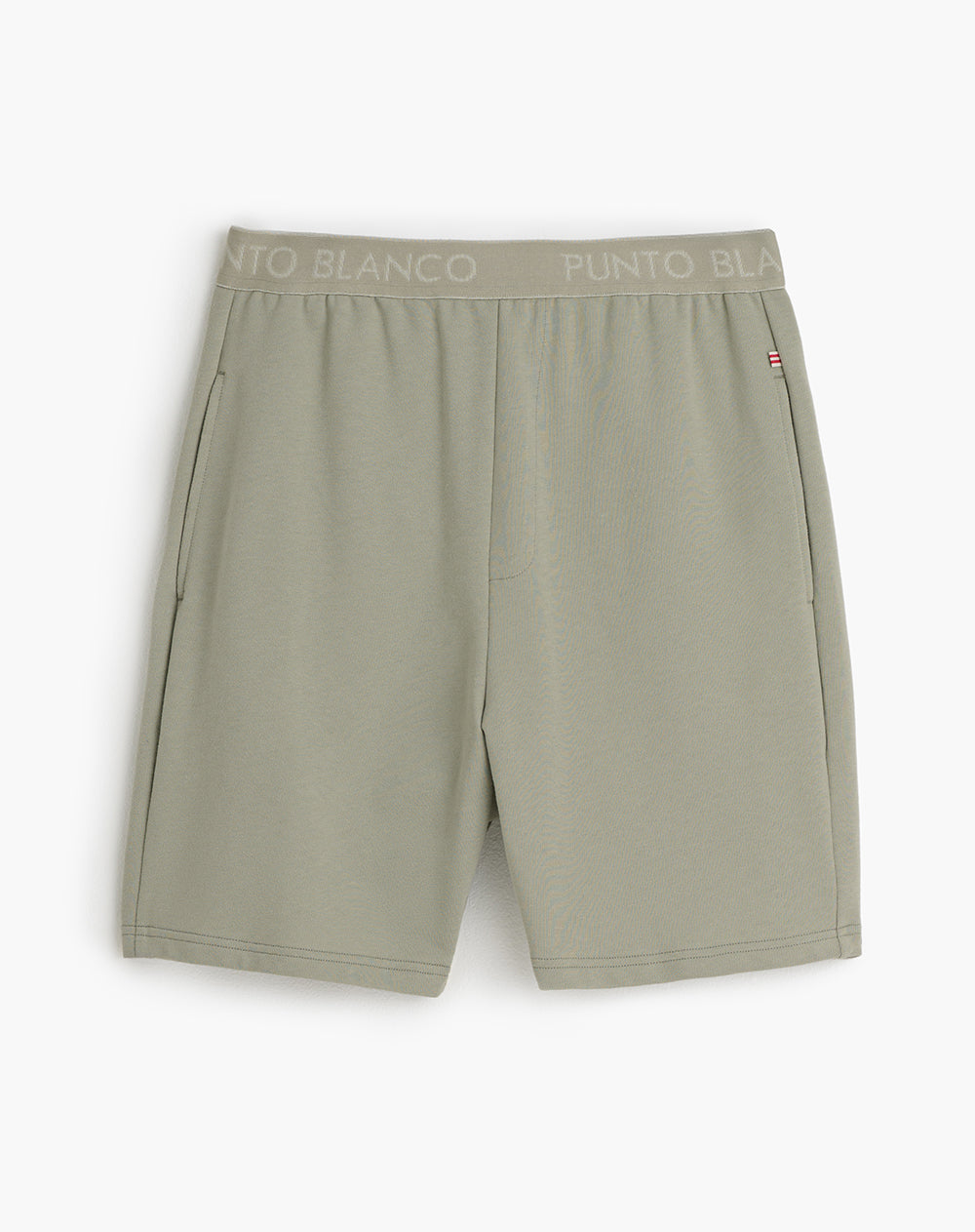 Camiseta + bermuda de pijama hombre algodón sostenible crudo y verde