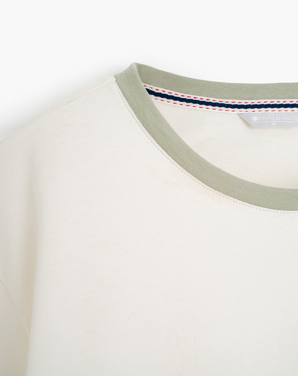 Camiseta + bermuda de pijama hombre algodón sostenible crudo y verde