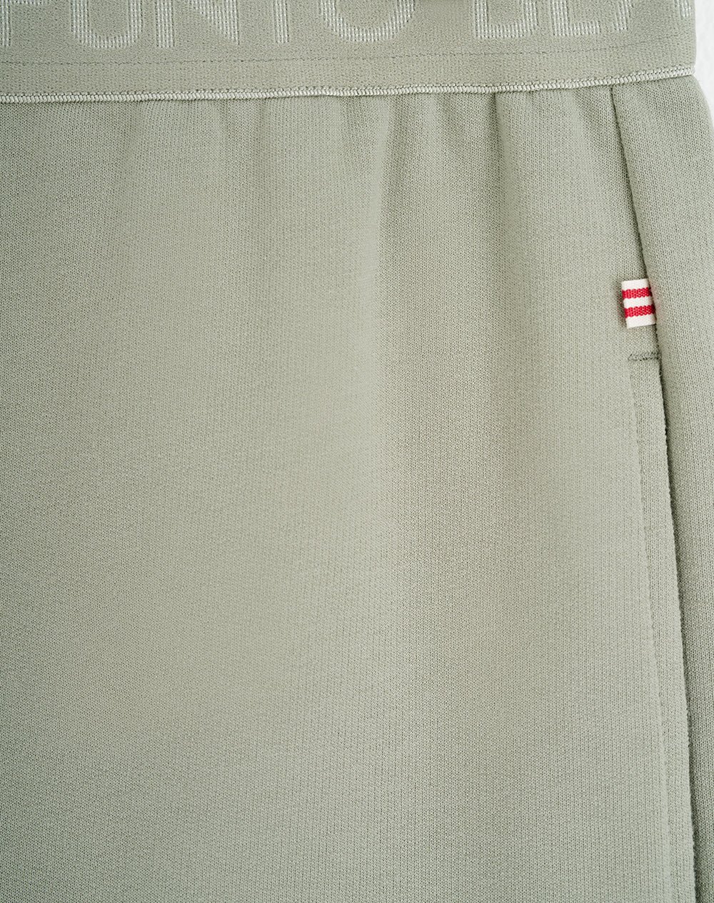 Camiseta + bermuda de pijama hombre algodón sostenible crudo y verde