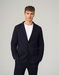 Chaqueta slim fit sin capucha azul