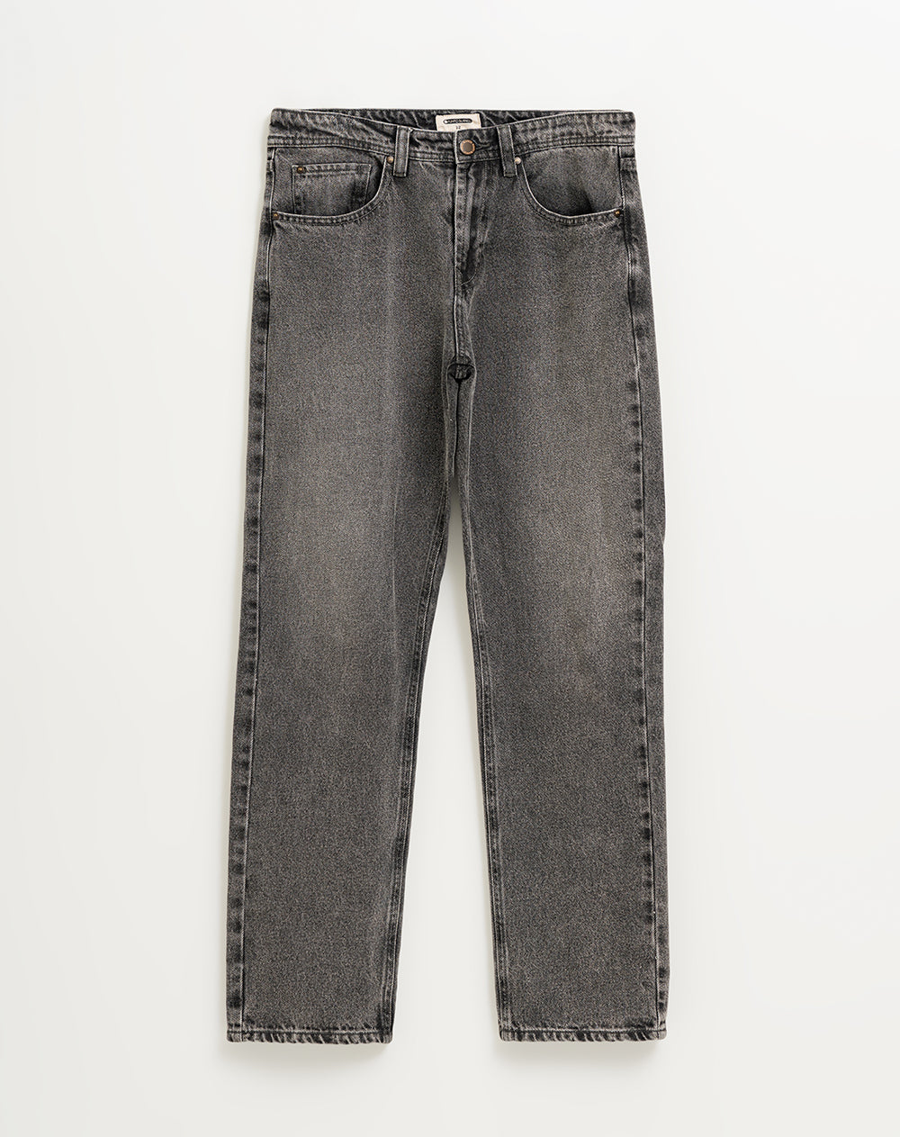 Pantalón regular fit tiro medio denim gris