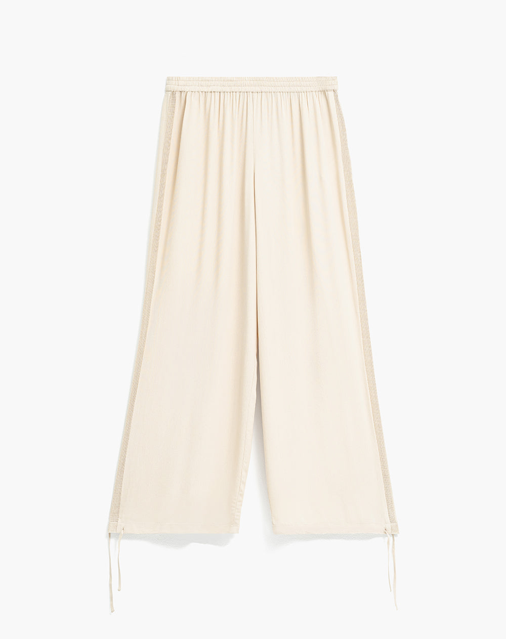 Pantalón tiro medio beige mujer