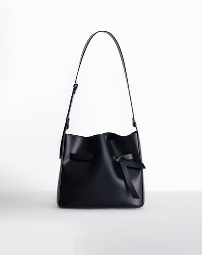 Bolso hobo estructurado mediano negro mujer