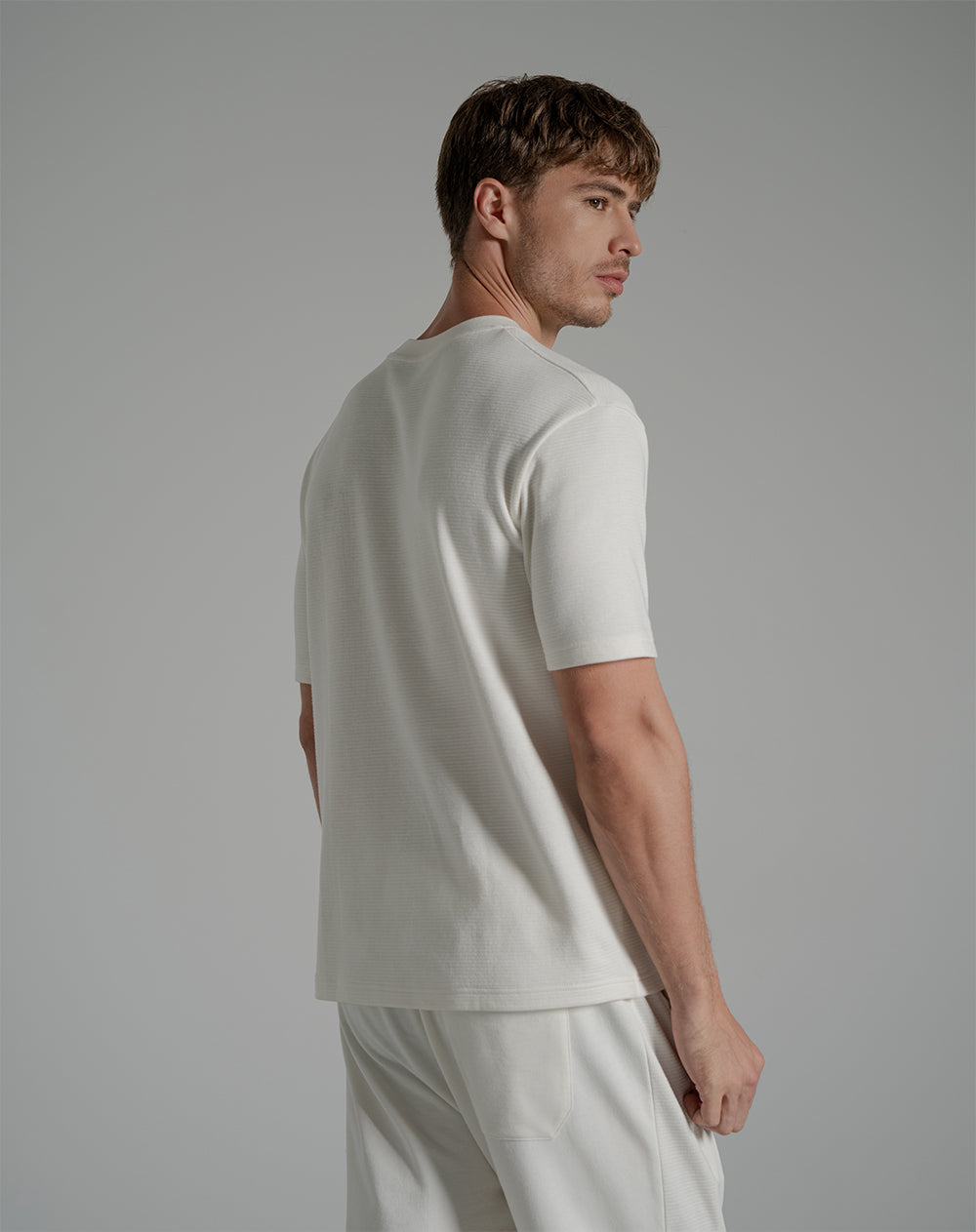 Camiseta en algodón sostenible crema para hombre