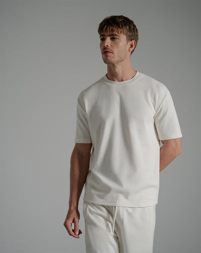 Camiseta en algodón sostenible crema para hombre