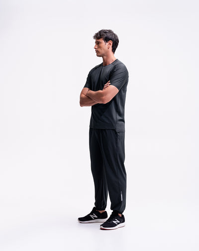 Jogger secado rápido negro hombre