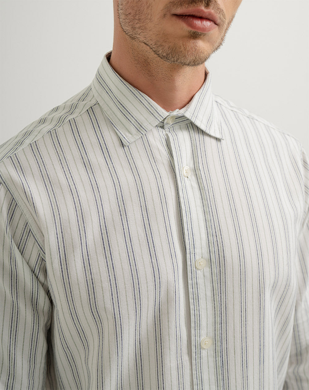 Camisa manga larga regular algodón blanca hombre